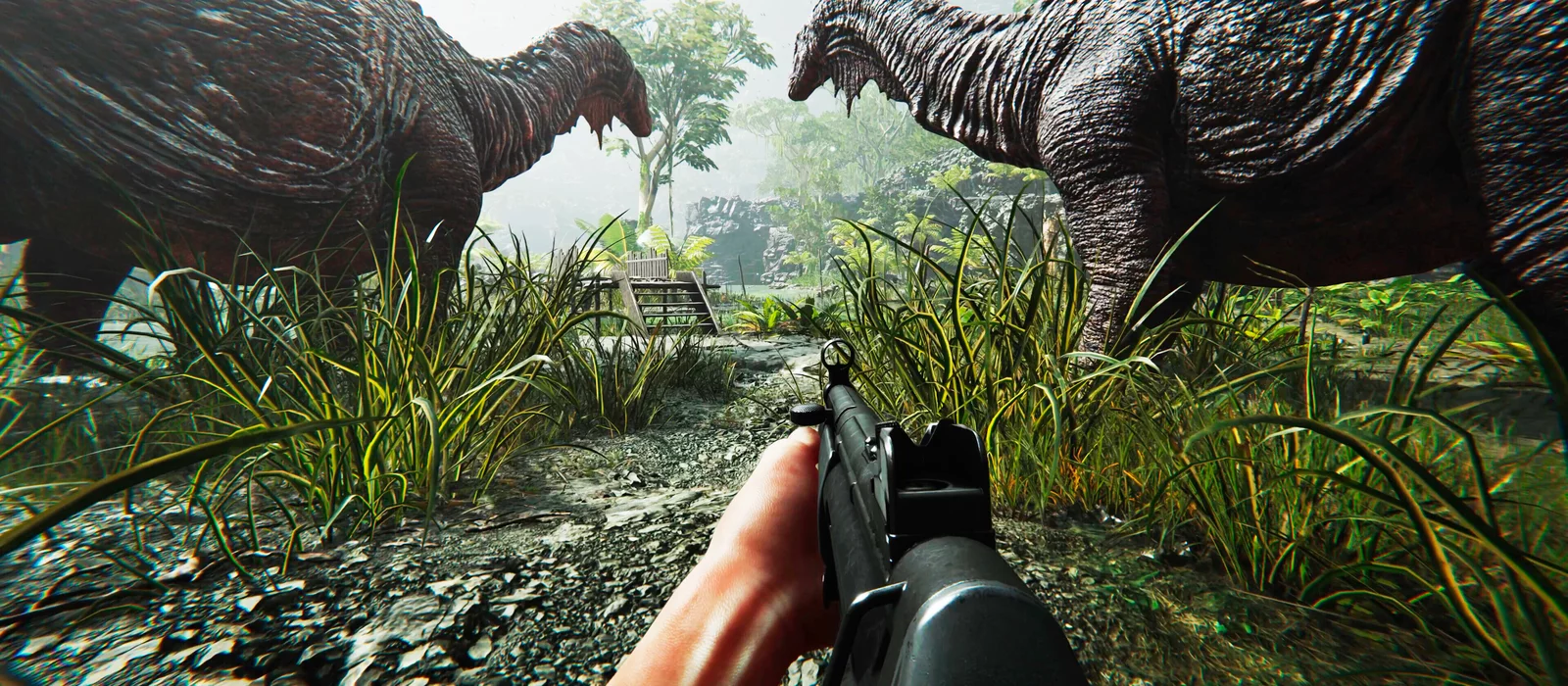 Показан новый геймплей шутера, в котором игрокам нужно выживать на острове среди динозавров, наемников и роботов