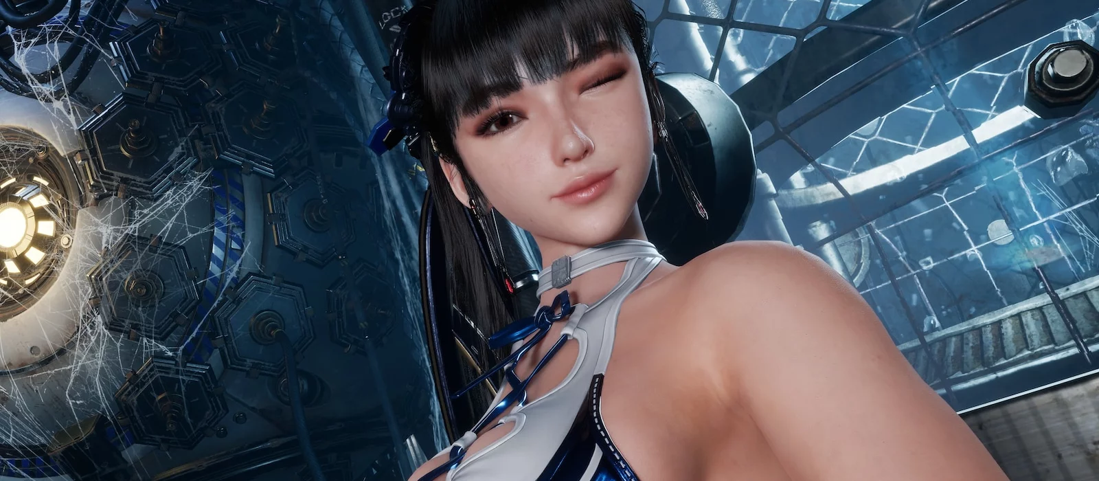 Показана фигурка Евы в «прозрачном» костюме из Stellar Blade